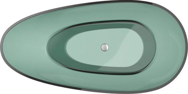 Mexen Glass teal wanna wolnostojąca transparentna 170 x 85 cm, korek chrom - 58061708511