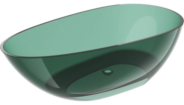 Mexen Glass teal wanna wolnostojąca transparentna 170 x 85 cm, korek chrom - 58061708511