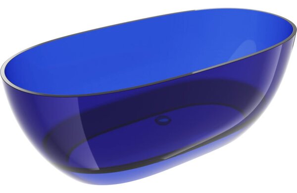 Mexen Pure sapphire wanna wolnostojąca transparentna 170 x 80 cm, korek chrom - 58071708016