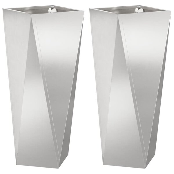 Donica 2 pcs Srebrny 30 x 30 x 75 cm Stal nierdzewna