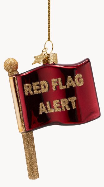 Ozdoba choinkowa ze szkła dmuchanego Red Flag