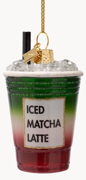 Ozdoba choinkowa ze szkła dmuchanego Strawberry Iced Matcha