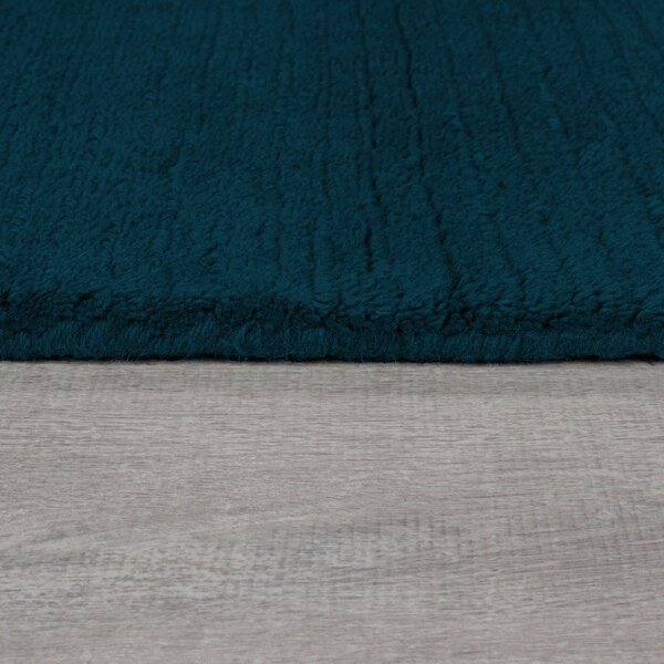 Ciemnoniebieski wełniany dywan tkany ręcznie 160x230 cm Textured Wool Border – Flair Rugs