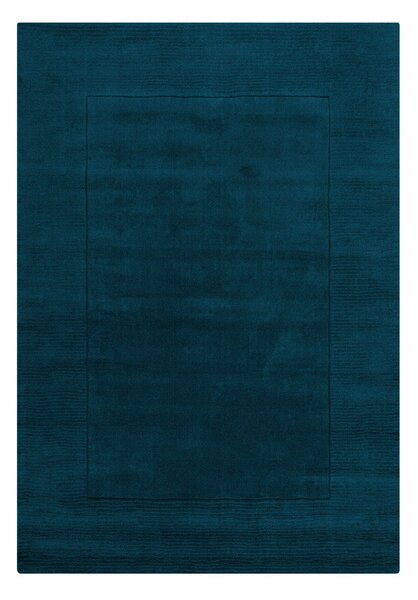 Ciemnoniebieski wełniany dywan tkany ręcznie 160x230 cm Textured Wool Border – Flair Rugs