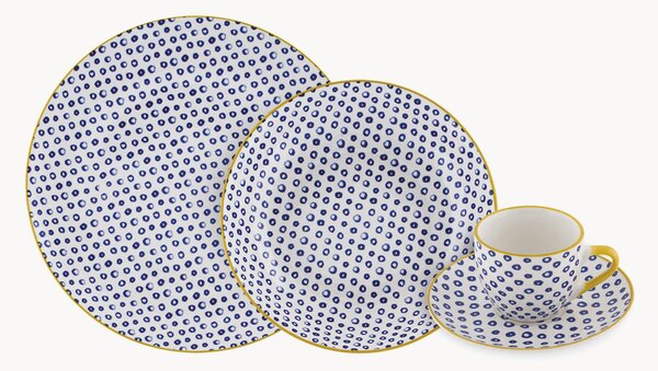 Komplet filiżanek ze spodkiem z porcelany Fuore, 24 elem