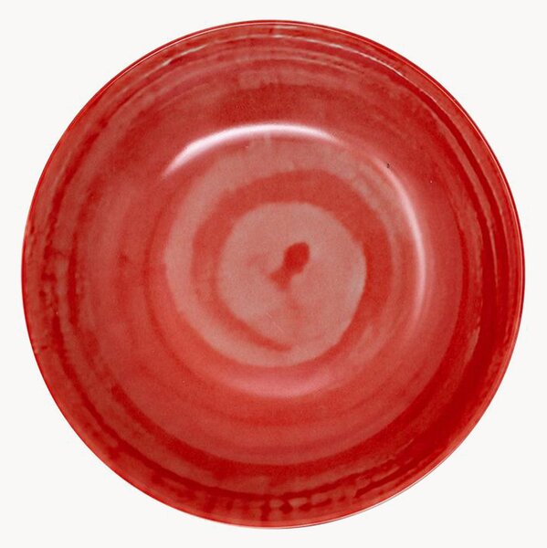 Komplet talerzy głębokich z porcelany Tangeri Red, 6 elem