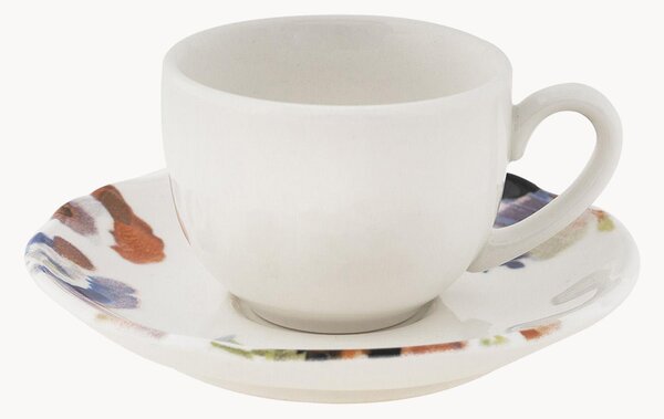 Komplet filiżanek ze spodkiem z porcelany Silene, 6 elem