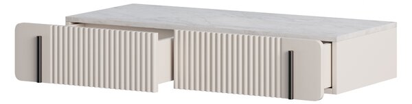 Toaletka Malmi 100 cm wisząca z szufladami - kaszmir / crema bianca / czarny