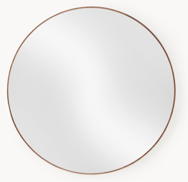 Okrągłe lustro ścienne z ramą z drewna dębowego Avery