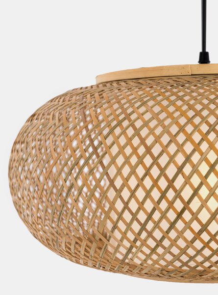 PLECIONA LAMPA WISZĄCA SUFITOWA BAMBUSOWA ŻYRANDOL W STYLU BOHO 50 CM