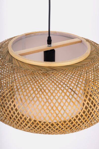 PLECIONA LAMPA WISZĄCA SUFITOWA BAMBUSOWA ŻYRANDOL W STYLU BOHO 50 CM