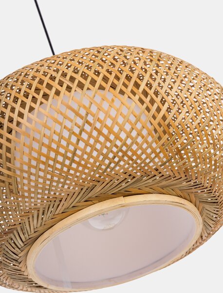 PLECIONA LAMPA WISZĄCA SUFITOWA BAMBUSOWA ŻYRANDOL W STYLU BOHO 50 CM