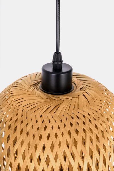 LAMPA WISZĄCA SUFITOWA BAMBUSOWA PLECIONY ŻYRANDOL DO SALONU BOHO 24 CM