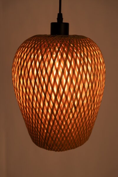LAMPA WISZĄCA SUFITOWA BAMBUSOWA PLECIONY ŻYRANDOL DO SALONU BOHO 24 CM