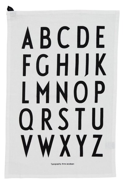 Biała bawełniana ściereczka Design Letters Alphabet, 40x60 cm