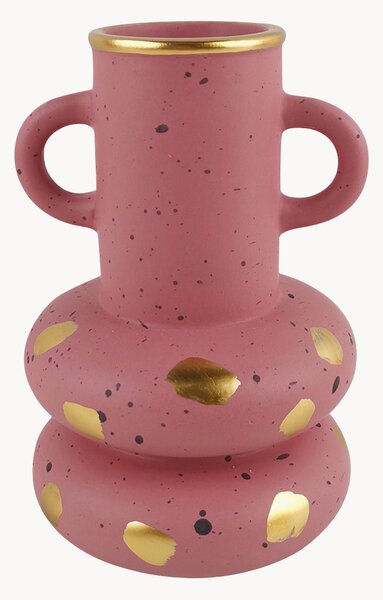 Wazon z ceramiki Pink & Cozy, W 20 cm