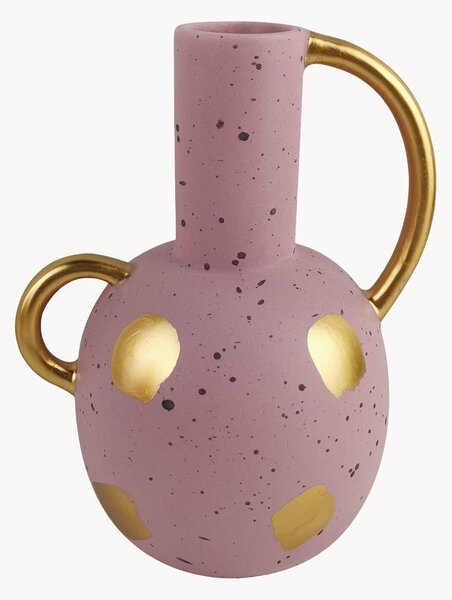 Wazon z ceramiki Pink & Cozy, W 22 cm