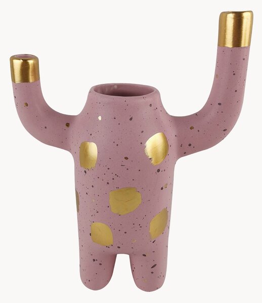 Wazon z ceramiki Pink & Cozy, W 25 cm