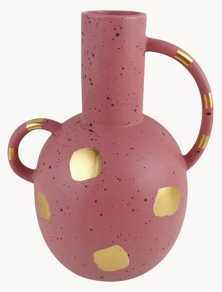 Wazon z ceramiki Pink & Cozy, W 30 cm