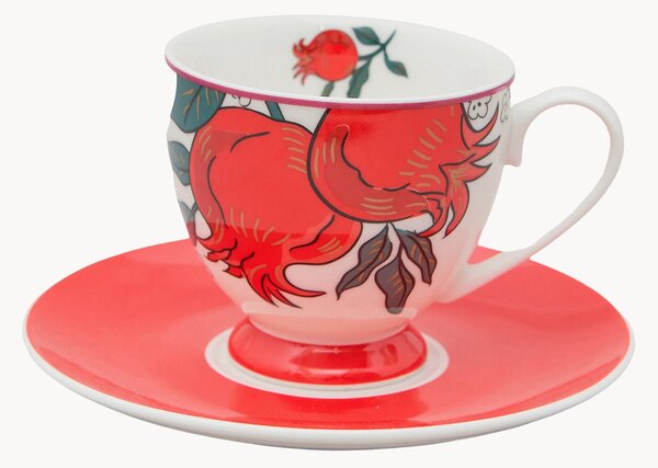 Komplet filiżanek ze spodkiem z porcelany Alice, 3 elem