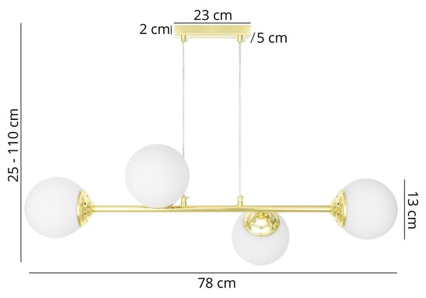 NOWOCZESNA LAMPA WISZĄCA KLASYCZNE ZŁOTO FINO W4
