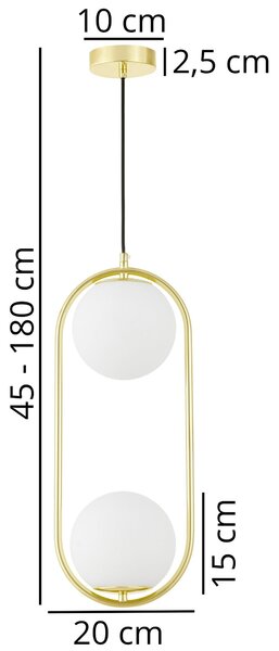 NOWOCZESNA LAMPA WISZĄCA KLASYCZNE ZŁOTO VERO 2B