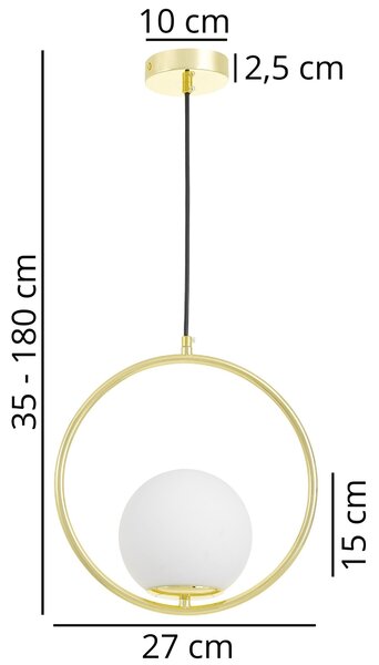 NOWOCZESNA LAMPA WISZĄCA KLASYCZNE ZŁOTO VERO 1A