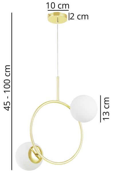 NOWOCZESNA LAMPA WISZĄCA KLASYCZNE ZŁOTO LEDO W2
