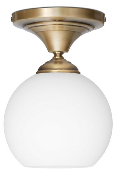 Sufitowa lampa mosiężna z białą kulą Q-PL1G18