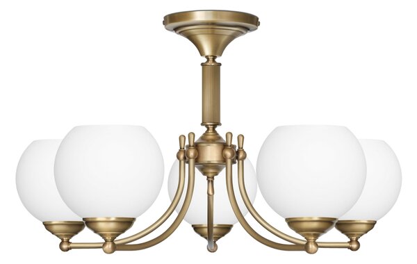 Krótki żyrandol mosiężny z kulami QV-S5AK