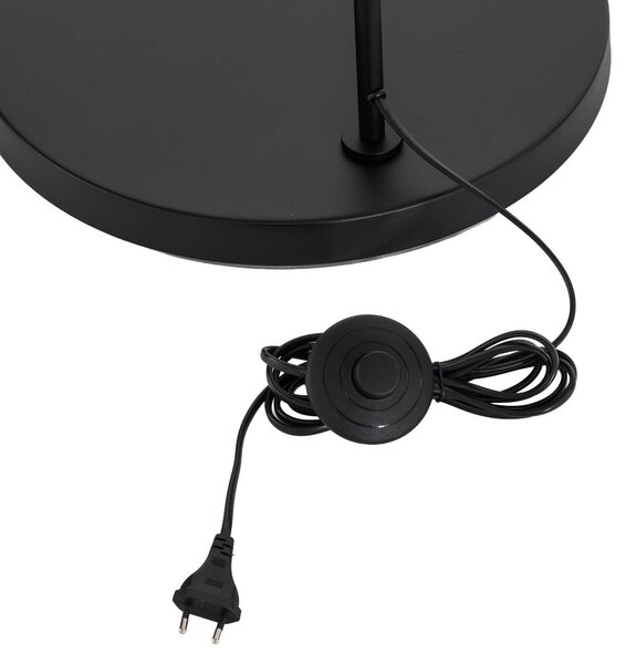 Lampa łukowa - lampa stojąca Esti Lindby, czarny, salon / jadalnia, tkanina / materiał / jedwab, nowoczesny