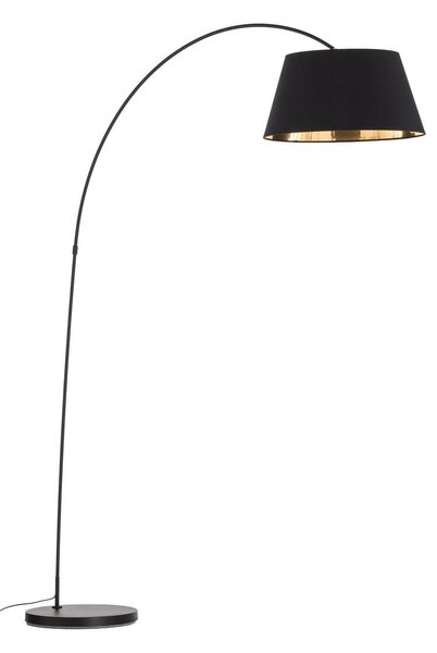 Lampa łukowa - lampa stojąca Esti Lindby, czarny, salon / jadalnia, tkanina / materiał / jedwab, nowoczesny