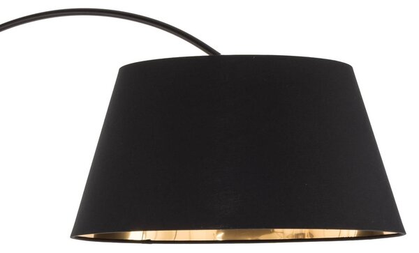 Lampa łukowa - lampa stojąca Esti Lindby, czarny, salon / jadalnia, tkanina / materiał / jedwab, nowoczesny
