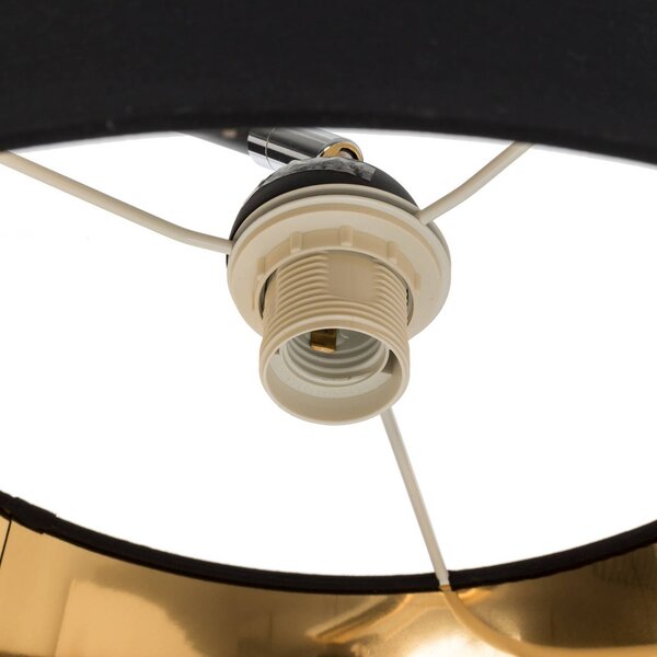 Lampa łukowa - lampa stojąca Esti Lindby, czarny, salon / jadalnia, tkanina / materiał / jedwab, nowoczesny