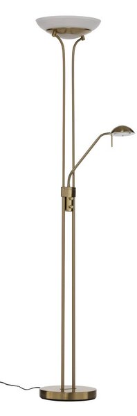 Lampa stojąca LED Yveta Lindby, możliwość ściemniania, mosiężny / złoty, salon / jadalnia, metal, nowoczesny