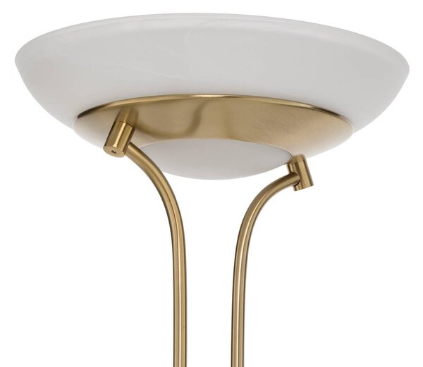 Lampa stojąca LED Yveta Lindby, możliwość ściemniania, mosiężny / złoty, salon / jadalnia, metal, nowoczesny