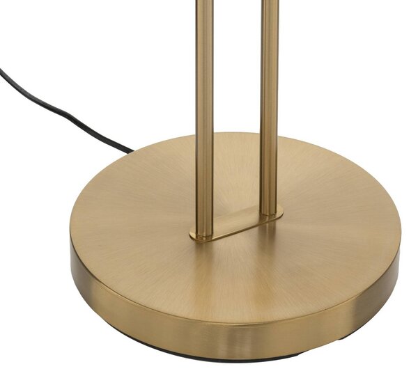 Lampa stojąca LED Yveta Lindby, możliwość ściemniania, mosiężny / złoty, salon / jadalnia, metal, nowoczesny