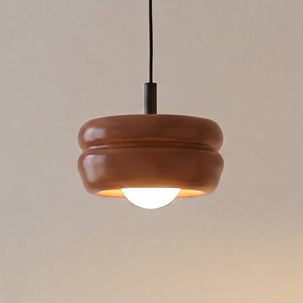 Lampa wisząca szklana Tina Argon, możliwość ściemniania, terracotta, salon / jadalnia, szkło