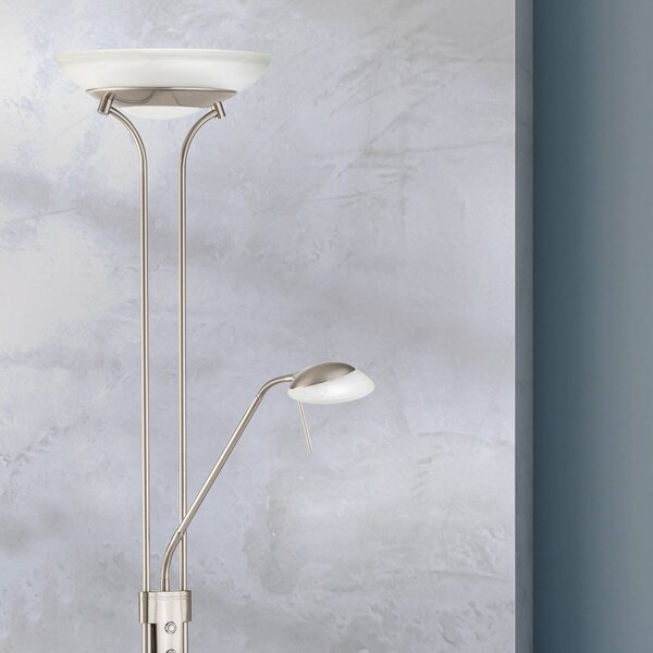 FISCHER & HONSEL Lampa stojąca LED Pool, możliwość ściemniania, aluminiowy / szary / cynkowy, salon / jadalnia, metal, nowoczesny