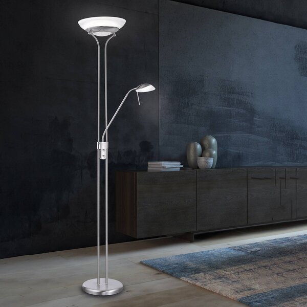 FISCHER & HONSEL Lampa stojąca LED Pool, możliwość ściemniania, aluminiowy / szary / cynkowy, salon / jadalnia, metal, nowoczesny