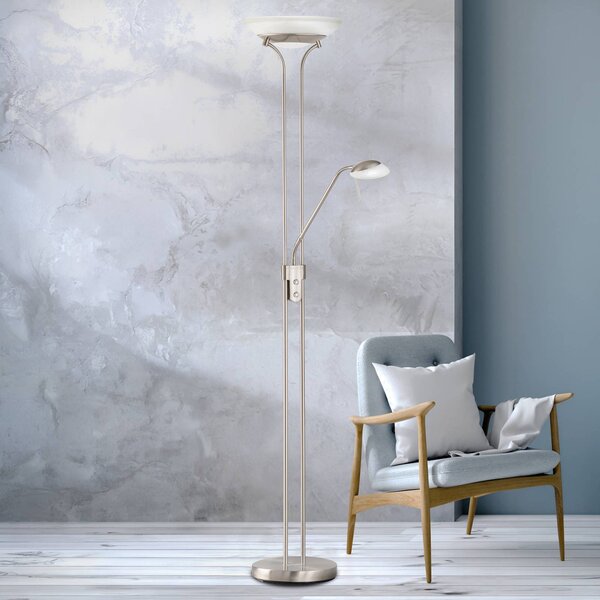 FISCHER & HONSEL Lampa stojąca LED Pool, możliwość ściemniania, aluminiowy / szary / cynkowy, salon / jadalnia, metal, nowoczesny
