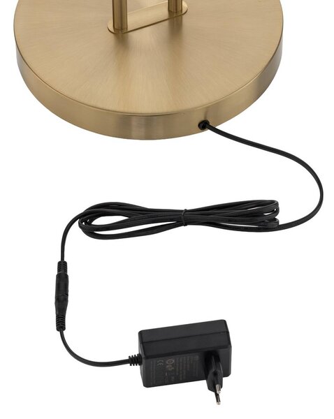 Lampa stojąca LED Yveta Lindby, możliwość ściemniania, mosiężny / złoty, salon / jadalnia, metal, nowoczesny
