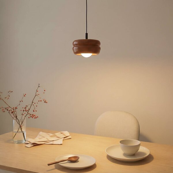 Lampa wisząca szklana Tina Argon, możliwość ściemniania, terracotta, salon / jadalnia, szkło