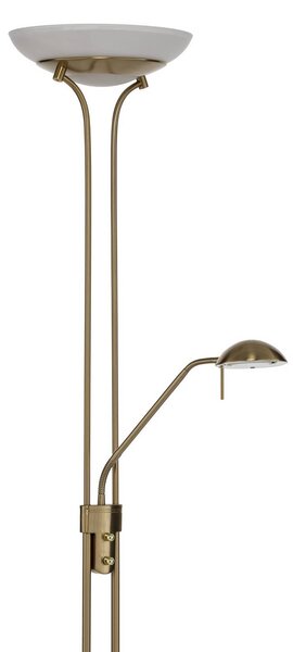 Lampa stojąca LED Yveta Lindby, możliwość ściemniania, mosiężny / złoty, salon / jadalnia, metal, nowoczesny