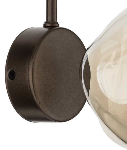 Kinkiet Lava TK Lighting, możliwość ściemniania, brązowy / rdzawy, salon / jadalnia, szkło