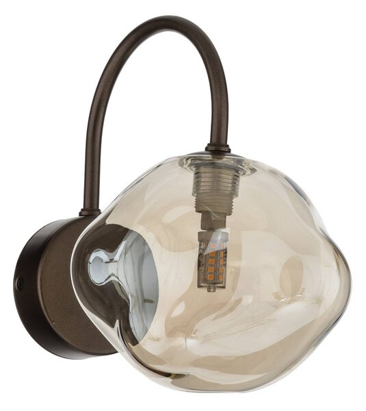 Kinkiet Lava TK Lighting, możliwość ściemniania, brązowy / rdzawy, salon / jadalnia, szkło