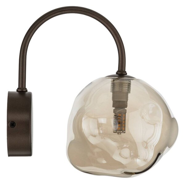 Kinkiet Lava TK Lighting, możliwość ściemniania, brązowy / rdzawy, salon / jadalnia, szkło