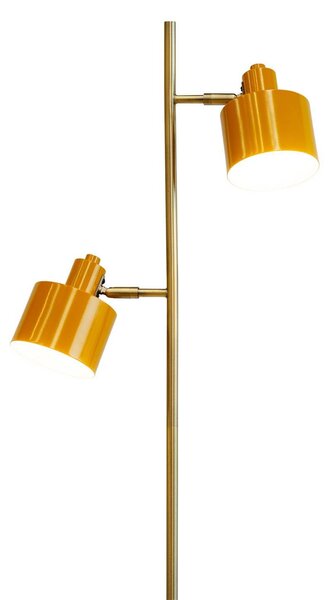Dyberg Larsen Lampa stojąca Ocean, żółty / pomarańczowy, biuro, metal, vintage