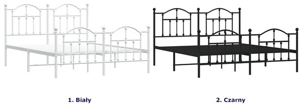 Białe metalowe łóżko małżeńskie 140x200 cm W1-P93