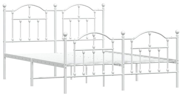 Białe metalowe łóżko małżeńskie 140x200 cm W1-P93